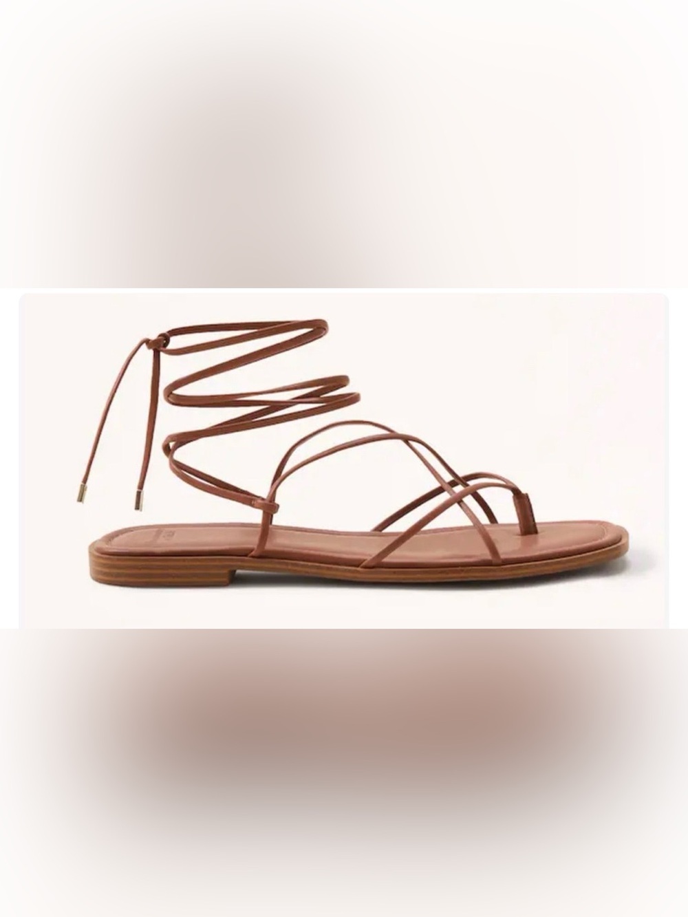GUC Abercrombie & Fitch Women’s Strappy Lace-Up Flat Sandal in Brown